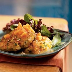 Coconut Curry Shrimp Cakes with Papaya-Lime Sauce