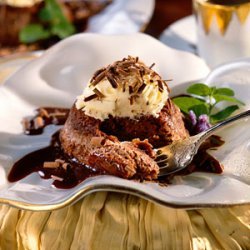 Chocolate Souffle with White Chocolate Mousse