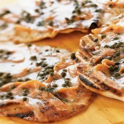 Grilled Pizzettes With Smoked Salmon and Capers