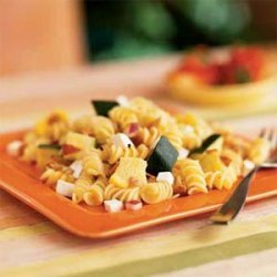 Rotini, Summer Squash, and Prosciutto Salad with Rosemary Dressing