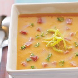 Sweet Potato, Leek, and Ham Soup