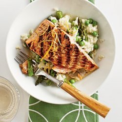 Salmon with Quick Spring Risotto