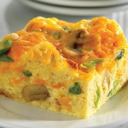 Cheddar and Mushroom Breakfast Squares