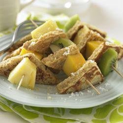 Whole Grain French Toast and Tropical Fruit Kabobs