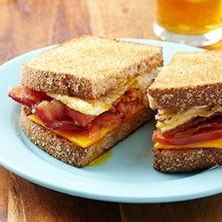 Bacon and Tomato Fried Egg Sandwiches with Horseradish Mayo