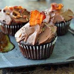 Dark Chocolate Bacon Cupcakes