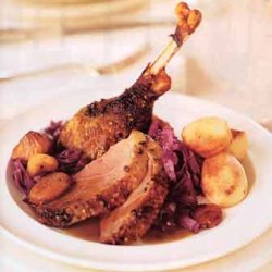 Spiced Roast Goose with Dried-Fruit Pan Sauce