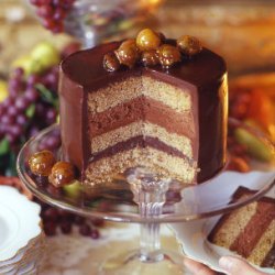 Chocolate Chestnut Torte with Chocolate Cognac Mousse