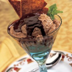 Coffee Ice Cream and Mexican Chocolate Sundaes with Cinnamon-Sugar Tortilla Crisps