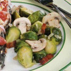 Bacon-Mushroom Brussels Sprouts