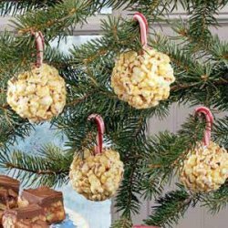 Candy Cane Popcorn Balls