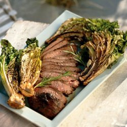 Grilled Leg of Lamb with Curly Endive and Romaine