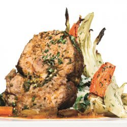 Braised Veal Shoulder with Gremolata and Tomato-Olive Salad