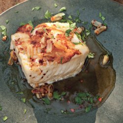 Grilled Black Cod with Fried Garlic and Chiles