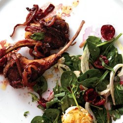 Lamb Rib Chops with Quick Cherry Pan Sauce