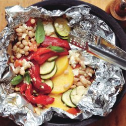 Polenta Stack With Navy Bean Salad