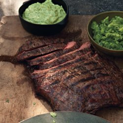 Beer-Marinated Flank Steak with Aji and Guacamole