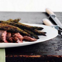 Grilled Glazed Steak and Asparagus