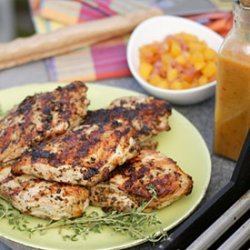 Grilled Jerk Chicken with Scotch Bonnet Sauce and Mango Chutney