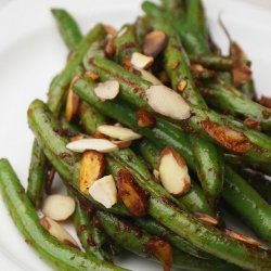 Charred Green Beans with Harissa and Almonds