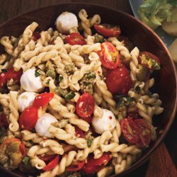 Pasta Salad with Cherry Tomatoes and Green Olivada