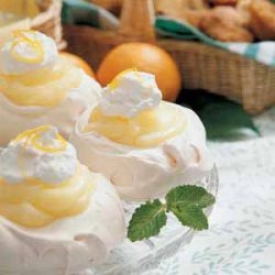 Lemon Custard in Meringue Cups