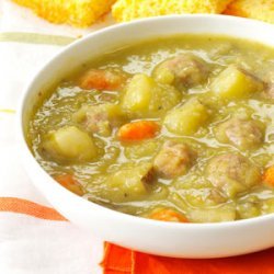 Split Pea Soup with Meatballs