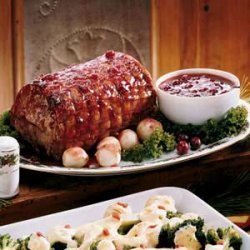 Festive Cranberry-Glazed Pork Roast