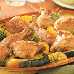 Baked Chicken and Acorn Squash