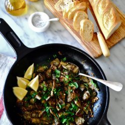 Lemon Mint Braised Artichokes