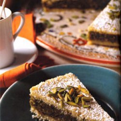 Semolina Pistachio Layer Cake (Bohsalini)