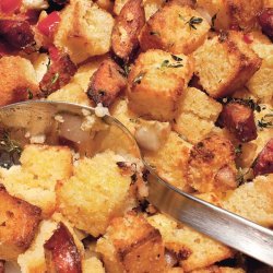 Cornbread Stuffing with Andouille, Fennel, and Bell Peppers