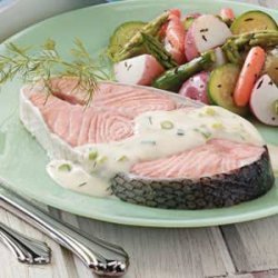 Creamy Dill Salmon Steaks