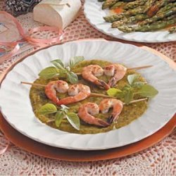 Shrimp with Basil-Mango Sauce