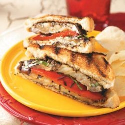 Grilled Eggplant Pepper Sandwiches