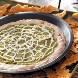 Spiderweb Dip with Bat Tortilla Chips