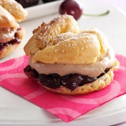 Cherry-Chocolate Cream Puffs