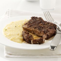 Porcini-Crusted Pork with Polenta