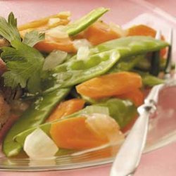 Glazed Snow Peas and Carrots