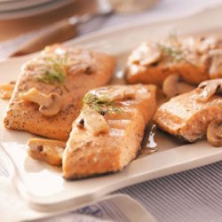 Salmon with Lemon-Mushroom Sauce