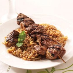 Lamb Kabobs with Bulgur Pilaf