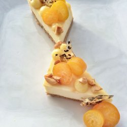 Orange Cheesecake with Candied Kumquats