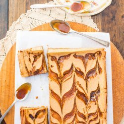 Pumpkin Cheesecake with Caramel Swirl