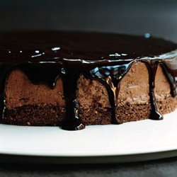 Chocolate-Glazed Hazelnut Mousse Cake