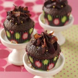 Dark Chocolate Bacon Cupcakes