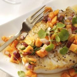 Halibut Steaks with Papaya Mint Salsa