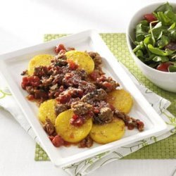 Polenta Rounds with Sausage Ragout