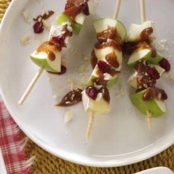 Caramel Apple and Brie Skewers