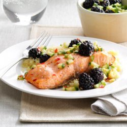 Sweet-Chili Salmon with Blackberries