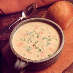 Potato Cheese Soup with Salmon